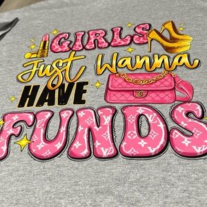 Gildan Gray Tee with Pink and Yellow Graphic